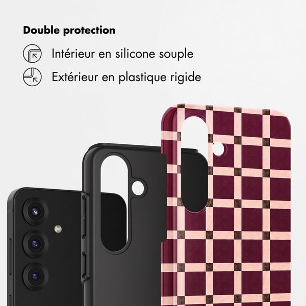 Selencia Coque arrière Vivid Samsung Galaxy S25 - Check This Burgundy
