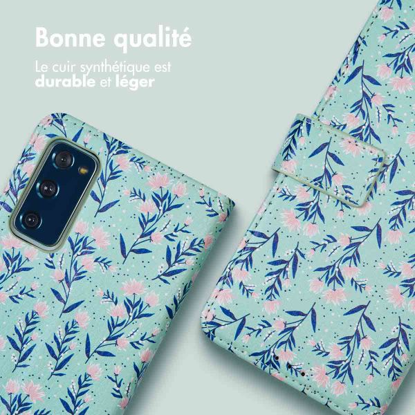 imoshion Étui de télephone portefeuille Design Samsung Galaxy S20 FE - Blue Flowers