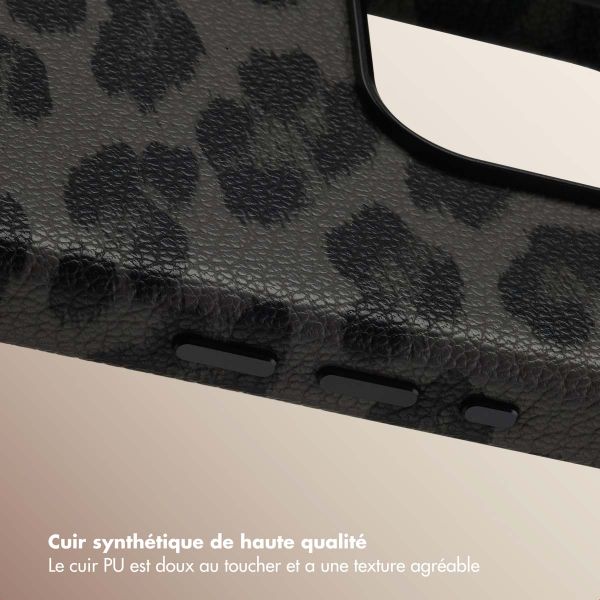 Selencia Coque Sabi imprimé panthère avec MagSafe Apple iPhone 15 Pro - Midnight Black