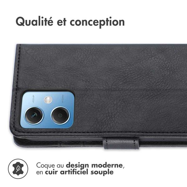 imoshion Étui de télephone portefeuille de luxe Xiaomi Redmi Note 12 - Noir
