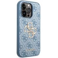 Guess Coque 4G Metal Logo Backcover Apple iPhone 14 Pro - Bleu