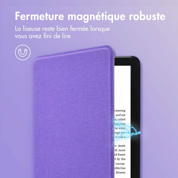 imoshion Étui de liseuse portefeuille Canvas Amazon Kindle (2024) / Amazon Kindle (2022) 11th gen - Violet