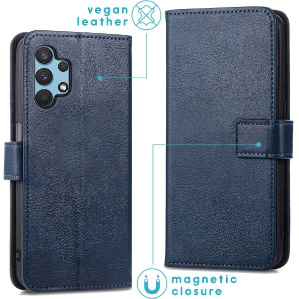 imoshion Étui de télephone portefeuille de luxe Samsung Galaxy A32 (4G) - Bleu foncé