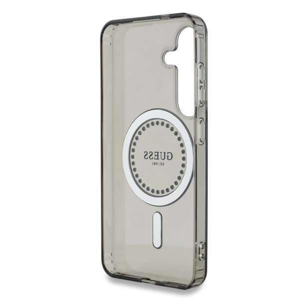 Guess Coque MagSafe IML avec strass Samsung Galaxy S25 - Noir