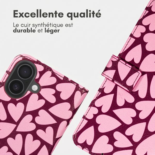 imoshion Étui de télephone portefeuille Design Apple iPhone 16 - Hearty Blush