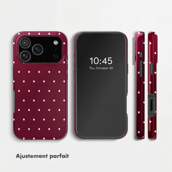 Selencia Coque arrière Vivid avec MagSafe Apple iPhone 17 Pro Max - Happy Dots Burgundy