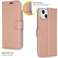 Accezz Étui de télephone Wallet Apple iPhone 14 Plus - Rose Doré