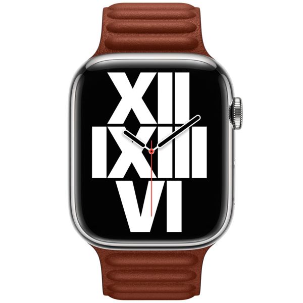 Apple Bracelet Leather Link Apple Watch | 44/45/46/49 mm - Taille M/L - Umber