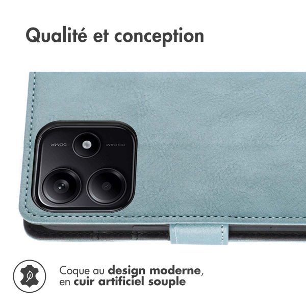 imoshion Étui de télephone portefeuille de luxe Xiaomi Redmi Note 14 (5G) - Bleu clair