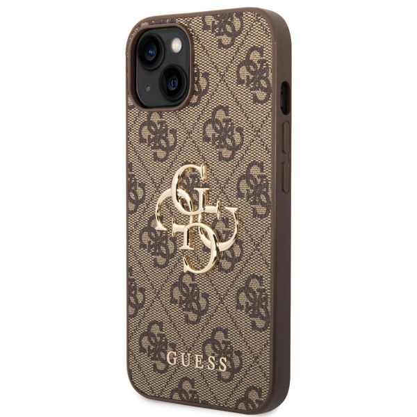 Guess Coque 4G Metal Logo Backcover Apple iPhone 14 - Marron