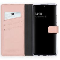 Selencia Étui portefeuille en cuir véritable Samsung Galaxy A42 - Dusty Pink