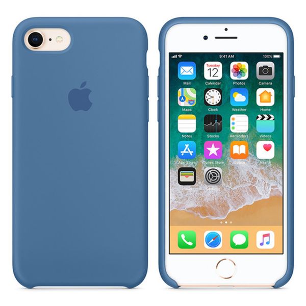 Apple Coque en silicone Apple iPhone SE (2022 / 2020) / 8 / 7 - Denim Blue