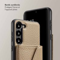 Selencia Coque de télephone Sera avec cordon et porte-cartes enveloppe Samsung Galaxy S23 - Taupe