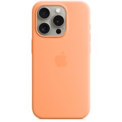 Apple Coque en silicone MagSafe Apple iPhone 15 Pro - Orange Sorbet