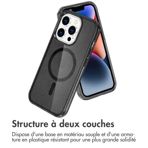 imoshion Coque Pailletée avec MagSafe Apple iPhone 14 Pro - Glitter Noir