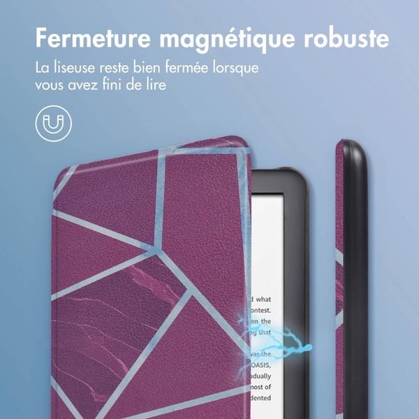 imoshion Design Slim Hard Case Sleepcover Amazon Kindle (2024) / Amazon Kindle (2022) 11th gen - Bordeaux Graphic