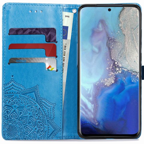 Etui de télephone portefeuille Mandala Samsung Galaxy S20 - Turquoise