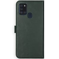 Selencia Étui portefeuille en cuir véritable Samsung Galaxy A21s - Vert