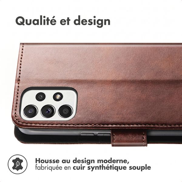 imoshion Étui de télephone portefeuille de luxe Samsung Galaxy A32 (4G) - Marron foncé