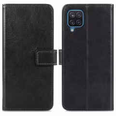 imoshion Étui de télephone portefeuille de luxe Samsung Galaxy A12 - Noir