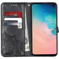 Etui de télephone portefeuille Mandala Samsung Galaxy S10 - Noir