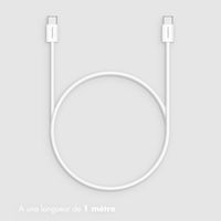 imoshion Câble Tressé USB-C vers USB-C 60 W - Lot de 2 - 1 mètre - Blanc