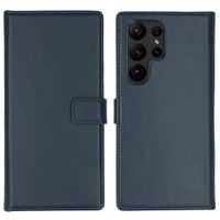 Selencia Étui portefeuille en cuir véritable Samsung Galaxy S23 Ultra - Bleu