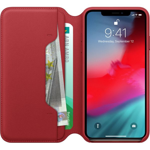 Apple Étui de télephone portefeuille Leather Folio Apple iPhone Xs Max - Red