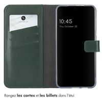 Selencia Étui portefeuille en cuir véritable Samsung Galaxy S25 Plus - Vert