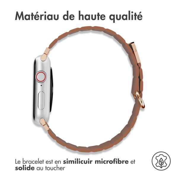 imoshion Bracelet en cuir magnétique Apple Watch | 38/40/41/42 mm - Marron