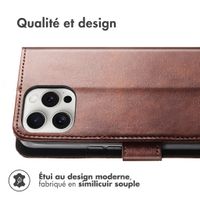 imoshion Étui de télephone portefeuille de luxe Apple iPhone 13 Pro Max - Marron foncé