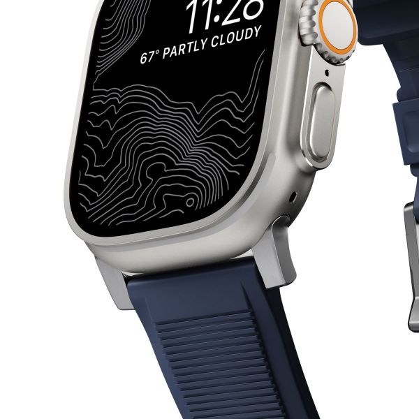 Nomad Bracelet robuste FKM Apple Watch | 44/45/46/49 mm - Argent / Bleu