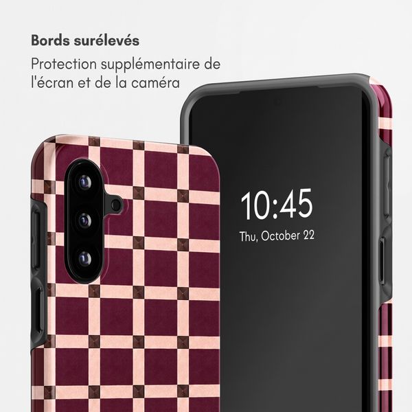 Selencia Coque arrière Vivid Samsung Galaxy A18 (4G) / A17 (4G/5G) - Check This Burgundy
