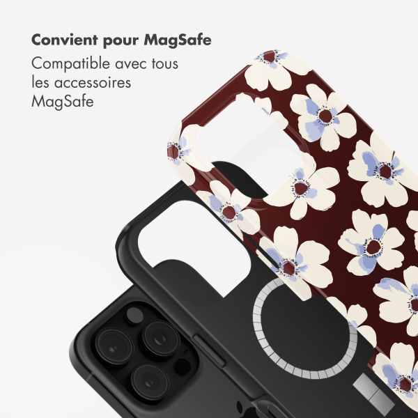 Selencia Coque arrière Vivid avec MagSafe Apple iPhone 16 Pro - Choco Flower Pop