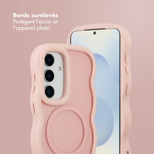 Selencia Coque arrière Wavy avec MagSafe Samsung Galaxy S25 / S24 - Soft Pink