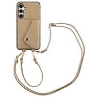 Selencia Coque de télephone Sera avec cordon et porte-cartes enveloppe Samsung Galaxy A35 - Taupe