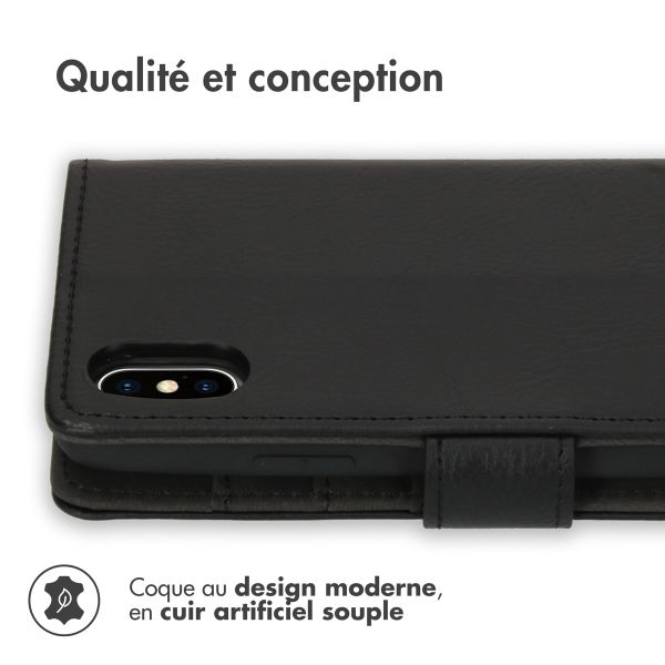 imoshion Étui de télephone portefeuille de luxe Apple iPhone X / Xs - Noir