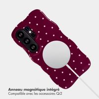 Selencia Coque arrière Vivid Wavy avec MagSafe Samsung Galaxy S26 Ultra - Happy Dots Burgundy