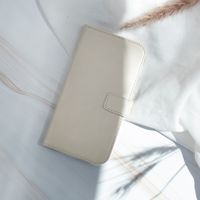 Selencia Étui portefeuille en cuir véritable Samsung Galaxy A72 - Greige