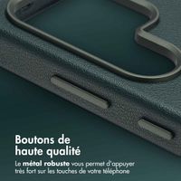 Accezz Coque arrière en cuir avec MagSafe Samsung Galaxy S25 Ultra - Cedar Green