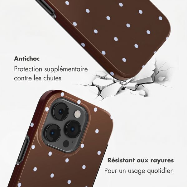 Selencia Coque arrière Vivid Apple iPhone 14 Pro - Happy Dots Chocolate