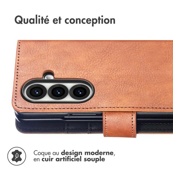 imoshion Étui de télephone portefeuille de luxe Samsung Galaxy Fold 7 - Marron