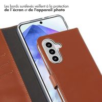 Selencia Étui portefeuille en cuir véritable Samsung Galaxy A26 - Marron clair