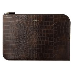Selencia Pochette ordinateur Croco 13 pouces - Choco Brown
