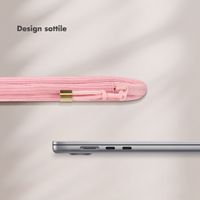 Selencia Pochette ordinateur Corduroy 15-16 pouces - Soft Blush