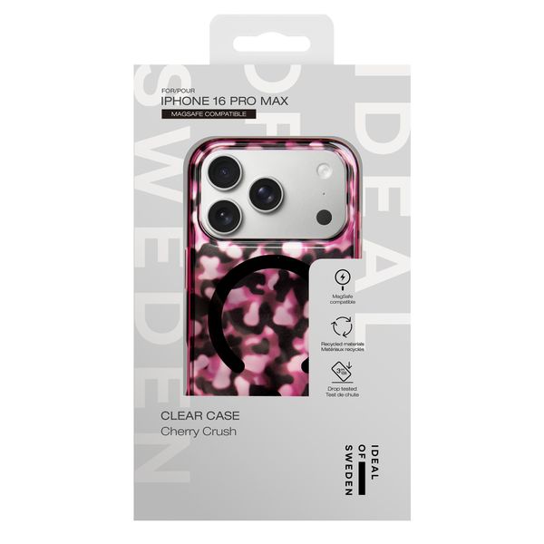 iDeal of Sweden Coque Clear MagSafe Apple iPhone 16 Pro Max - Cherry Crush