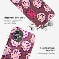 Selencia Coque arrière Vivid Apple iPhone 11 - Wavy Smiley Pink