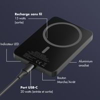 Selencia Powerbank Vivid 5 000 mAh - MagSafe et Qi - Noir / Chic Marble Black