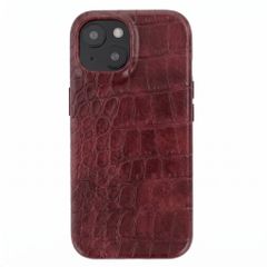 Selencia Coque arrière Croco avec MagSafe Apple iPhone 14 / 13 - Burgundy