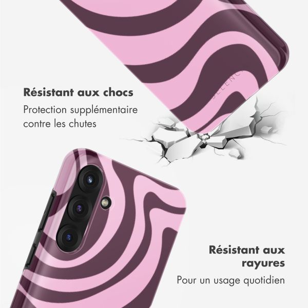 Selencia Coque arrière Vivid Samsung Galaxy S25 Plus - Wavy Swirl Pink Plum